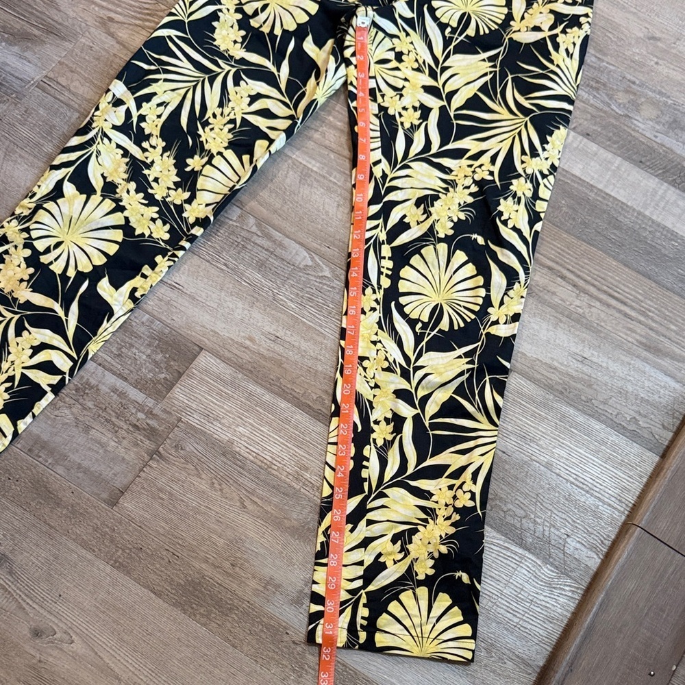 Averardo Bessi Floral Black and Yellow Pants Size 12 - Picture 5 of 10